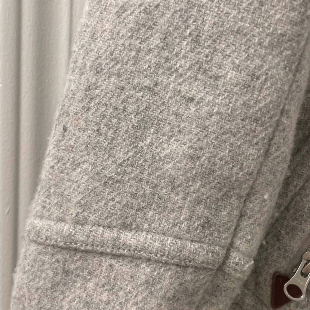SALE! J. Crew Light Gray Italian Wool Hooded Coat Size 0 - Picture 5 of 8